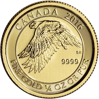 2016 Canada Gold White Snow Falcon $10 - 1/4 Oz - .9999 Fine - BU • $589.57