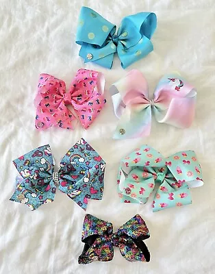 Jojo Siwa 8” 6” Inch Hair Bows Clips Accessories 6 Pieces Unicorn Sequin Bows • $18