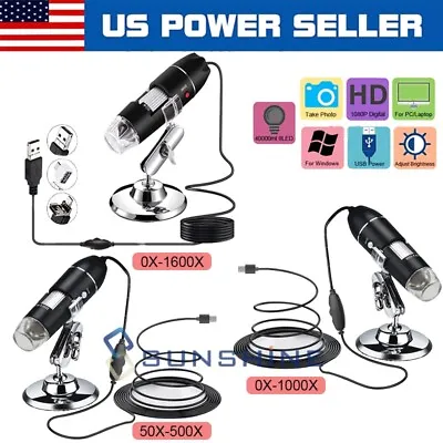 500X 1000X 1600X Digital Microscope LED USB Coin Magnifier Soldering Camera • $21.75