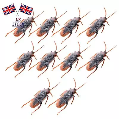 10pcs New Prank Funny Magic Trick Joke Special Lifelike Fake Cockroach Roach Toy • £6.34