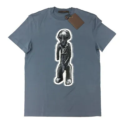 Louis Vuitton Chapman Zulu Statue Crew Neck T-Shirt Short Sleeve Xxs Cotton Tops • £431.12