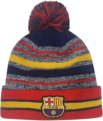 Icon Sports Men's Fc Barcelona Pom Beanie Color Blue/Red 3 • $16.99