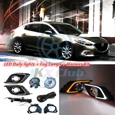 For Mazda 3 Axela 2013-2016 LED DRL Daytime Running Light Fog Lamp W/Wiring Kit  • $151.90