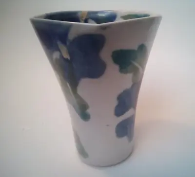 Dartington Studio Pottery Blue Flower  Vase  Janice Tchalenko Design 13.5 Cm • £27