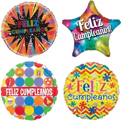 Feliz Cumpleanos 18  Spanish Foil Mylar Happy Birthday Party Balloons  • $2.95