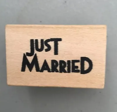 East Of India 'Just Married' Wooden Rubber Stamp - Craft • £1.99