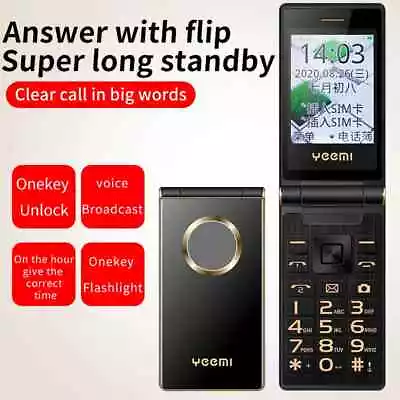 Unlocked YEEMI M3 Flip Mobile Phone LTE 4G Dual SIM Elderly Dialer Big Button • $97.88