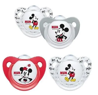 £8.70 • Buy NUK Mickey & Minnie 0-6m -Designs Vary - Picked At Random - 2 Soothers Per Order