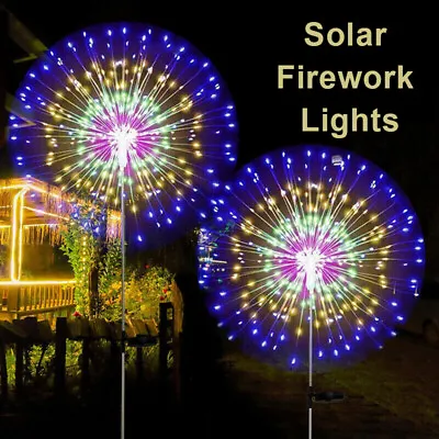 $10.99 • Buy 150 LED Solar Firework Lights Outdoor Waterproof Path Lawn Garden Decor Lamp