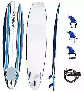  8ft Classic // Foam Wax Free Soft Top Longboard For Adults And Kids Surfboard • $318.29