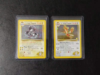 $29.95 • Buy Lt. Surge's Fearow 7/132 + Magneton 8/132 Holo Rare Gym Heroes Pokemon TCG