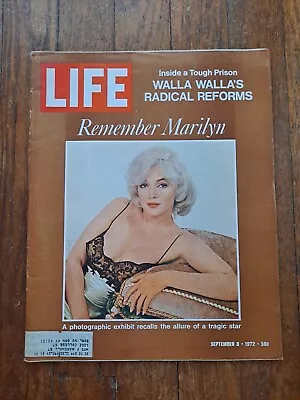 LIFE MAGAZINE REMEMBER MARILYN MONROE SEPT. 8 1972 Vintage  • $11.95