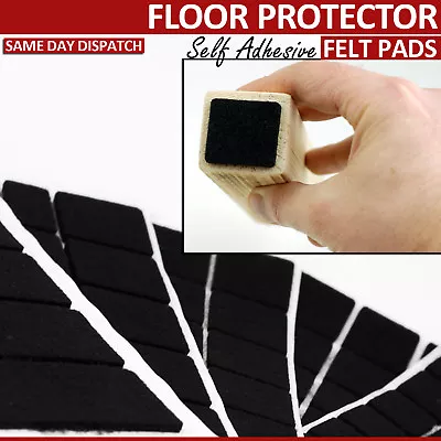 £2.99 • Buy Square Felt Furniture Pads Self Adhesive Chair Leg Floor Protector Black Sizes