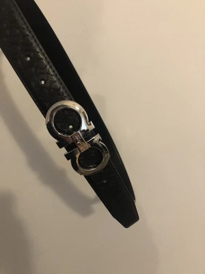 £42 • Buy Salvatore Ferragamo Silver Buckle Black Belt