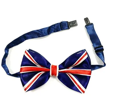 Union Jack Bow Tie Wedding Prom Brexit United Kingdom Costume Fancy Dress Clip  • £3.99