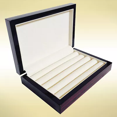 Wood Cufflink Case Ring Storage Box Cuff Links Mens Jewelry Display Ebony 4091eb • $29.95