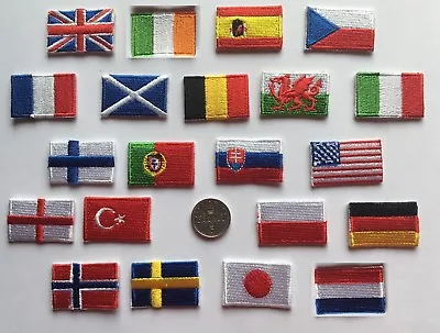 £2.09 • Buy Tiny National Country Embroidered Flag Patch 3cm X 2cm Sew On/ Iron On Patch