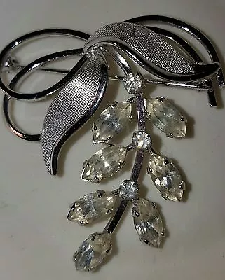 Fabulous Vintage VAN DELL Sterling Silver  Rhinestone  Brooch  • $15