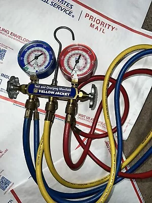 YELLOW JACKET Manifold With Hoses  3-1/8 Inch Gauge • $59