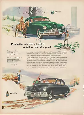 1948 Kaiser Frazer Automobile Production Schedules Doubled Willow Run Print Ad • $9.99