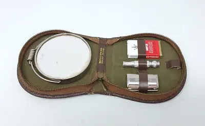 Vintage Mini Travel Gillette Razor In Original Austria ZIPPER Case • $34.95
