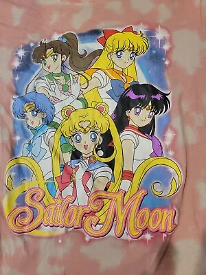 Sailor Moon Pink White Tie Dye Shirt Size Adult Medium M TOEI ANIME MANGA • $9.98