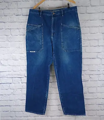 Mecca USA Wide Leg Baggy IVAN Slash Pockets Jeans Men's Size 40 X 33 • $29.99