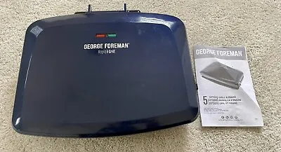 $29.99 • Buy George Foreman 5-Serving Removable Plate Electric Indoor Grill/Panini Press Blue