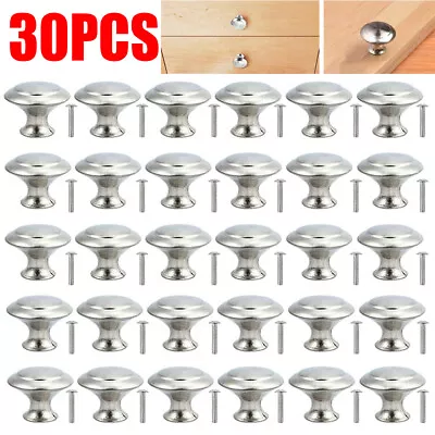 £5.99 • Buy 30 Pcs Door Knobs Cabinet Handles Cupboard Drawer Kitchen Stainless Steel DIY UK