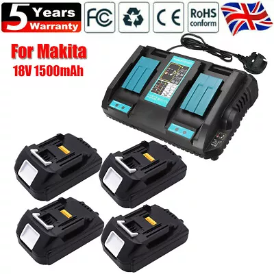 For Genuine Makita Battery BL1850B BL1815N Fast Dual-Ports Charger 18V 1.5Ah LXT • £17.90
