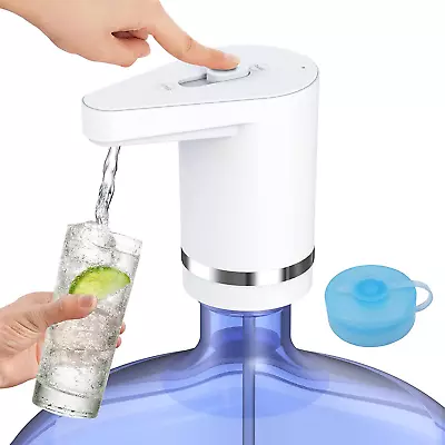 Water Bottle Pump Dispenser 5 Gallon Manual Straight Plug Button Automatic Dri • $11.82