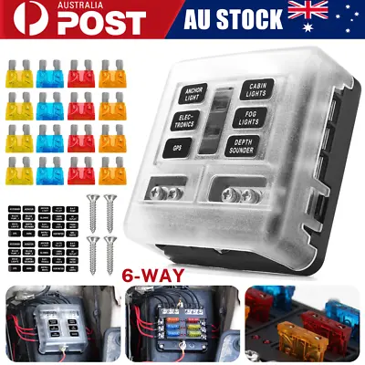 23PCS 6 Way Blade Fuse Box Block Holder Indicator LED Light 12V/32V Car Marine • $13.66