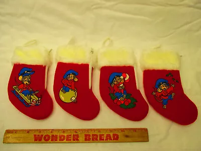 McDONALD'S 1986 AN AMERICAN TAIL FIEVEL 7” CHRISTMAS STOCKING ORNAMENT SET Of 4 • $10