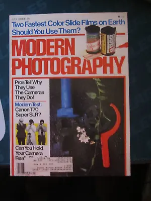 Modern Photography Magazine July 1984 Canon T70 Fastest Color Slide Films G • $9.99