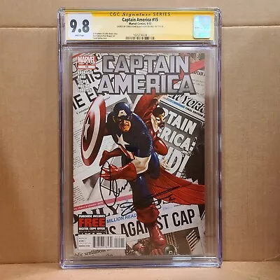 Chris Evans & Anthony Mackie DUAL SIGNED & Graded CGC 9.8  Captain America #15  • £361.92