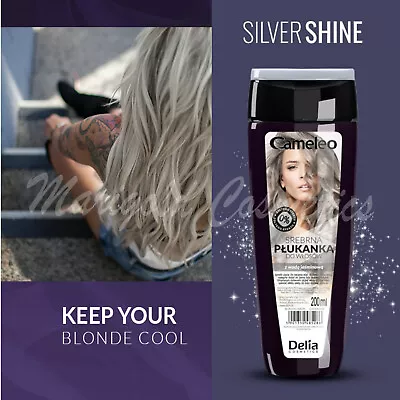 Delia Cameleo SILVER Hair Rinse Toner Wash-Out Colour Blonde Grey Bleached 200ml • £6.99