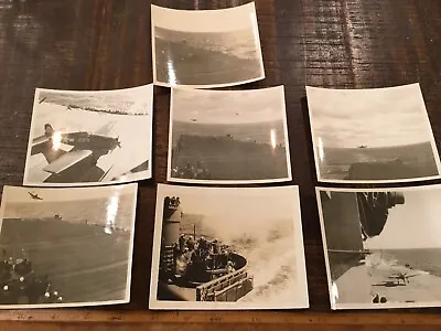 Original Wwii Photo Lot From Uss Randolph Aircraft Carrier - Flight Operations 2 • $75.88