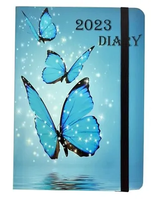 £4.99 • Buy 2023 Diary A6 Full Year Page A Day - Full Page Sat/Sun - Blue Butterfly