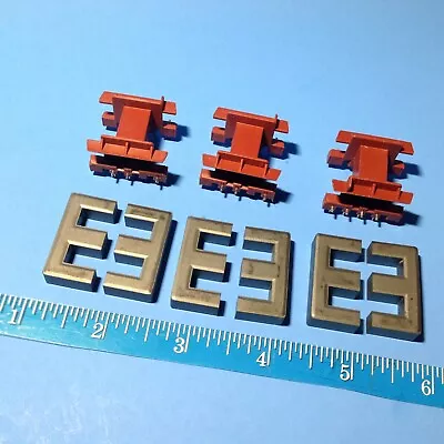 3set EE25 4/3 Pin PC Flat Ferrite Core Bobbin Transformer Inductor Coil USA Ship • $11.99