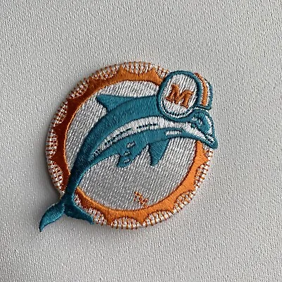 Football NFL Miami Dolphins Embroidered Iron-On Logo Patch Measures 2.5x3 Inches • $9.99