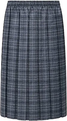 £11.99 • Buy Ladies Women Tartan Box Pleated Check Skirt Elastic Waist 27 In Length Size10-26