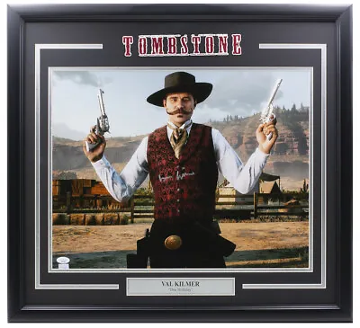 $299 • Buy Val Kilmer Signed Framed 16x20 Tombstone Doc Holiday Photo JSA