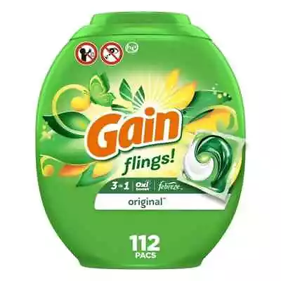 Gain Flings Laundry Detergent Pacs Original Scent 112 Count • $23.15