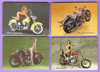 Single Swap Playing Cards SEXY PINUP GIRLS ON NAMED VINTAGE MOTORCYCLES INDIAN • $3.39