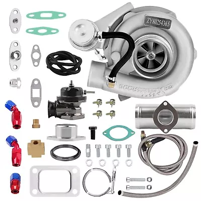 T3 T04E Turbo Kit V-Band 4 Bolt HP Internal Wastegate+Oil Return +Feed Line+BOV • $248.82