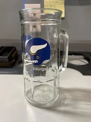 Vintage Minnesota Vikings Fisher Peanuts Glass Stein Beer Mug Helmet NFL 20 Oz • $18.99
