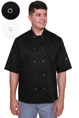 Oregano Chefs Jacket Top Shirt Cook Kitchen Baker Uniform Workwear Short Sleeve • £15.99