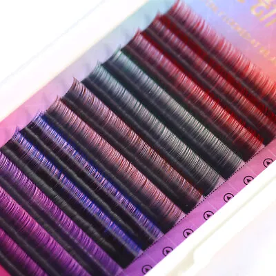 A Box Of 5 Mixed Color False Eyelashes Gradient Color Eyelash Extension. 8mm LSO • £7.90