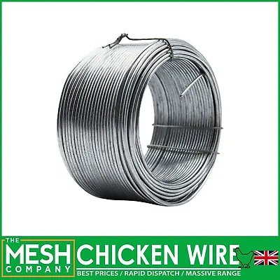 The Mesh Company Galvanised Tension Line Wire | 1.6mm Thick 500g Coil (30m) • £11.49