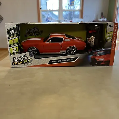 Maisto Tech R/C 1967 Ford Mustang GT Red With White Stripes 1:24 Scale New! • $15